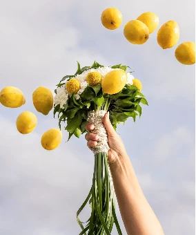 Ramo de novia inspirado en limones de Lanzarote