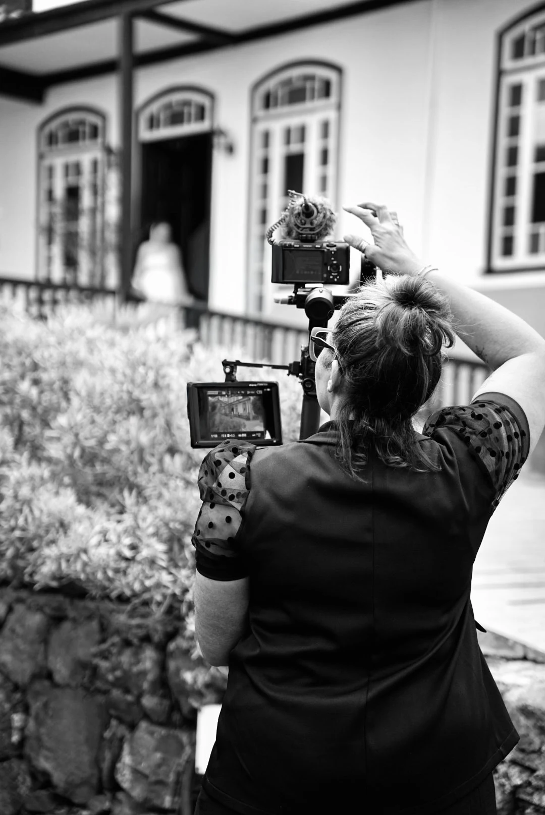 Nadiuska grabando el vídeo de una boda en Canarias